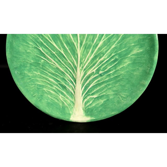 Late 20th Century Dodie Thayer Trompe l'Oeil Lettuce-Ware Dish For Sale - Image 4 of 8
