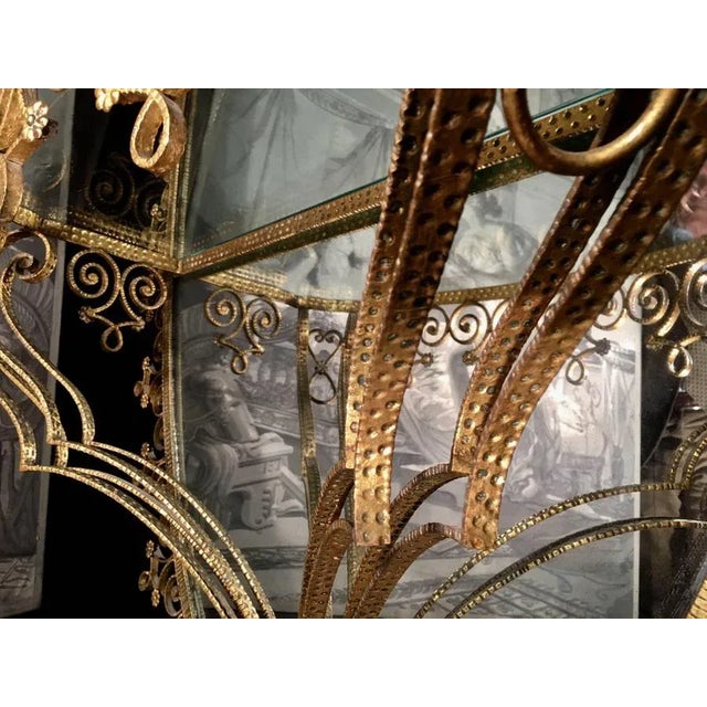 Metal Italian Gilt-Metal Console Table and Mirror by Pier Luigi Colli, 1955 For Sale - Image 7 of 10