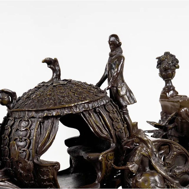 1980s Large Signed Jim Davidson Bronze Cinderella Carriage Sculpture – 42” Wide” For Sale In Los Angeles - Image 6 of 12