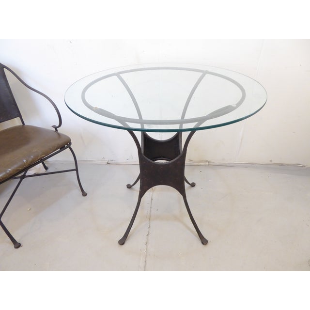 Vintage Brutalist Iron Table & 4 Chairs For Sale In Boston - Image 6 of 8