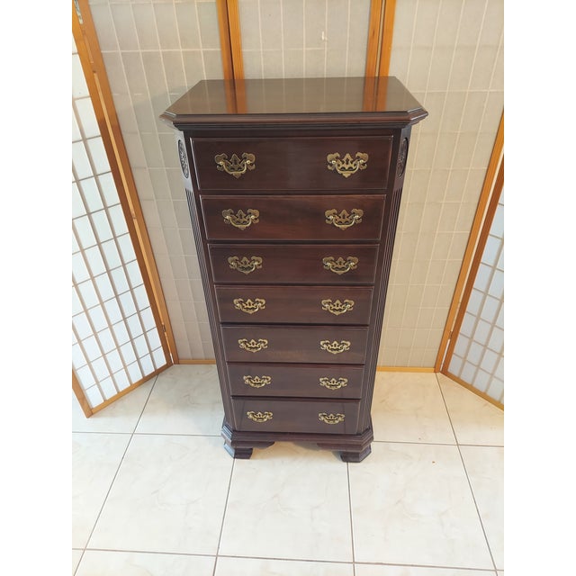 1980s Vintage Ethan Allen Georgian Court Collection Solid Cherry Lingerie Chest. For Sale - Image 5 of 13