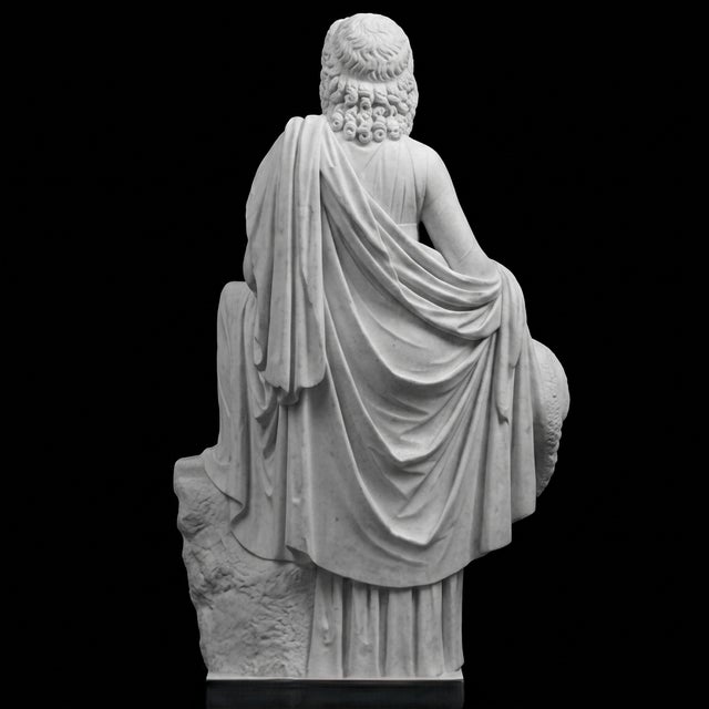 Mediterranean Melpomene – Classical Marble Muse Sculpture For Sale - Image 3 of 4