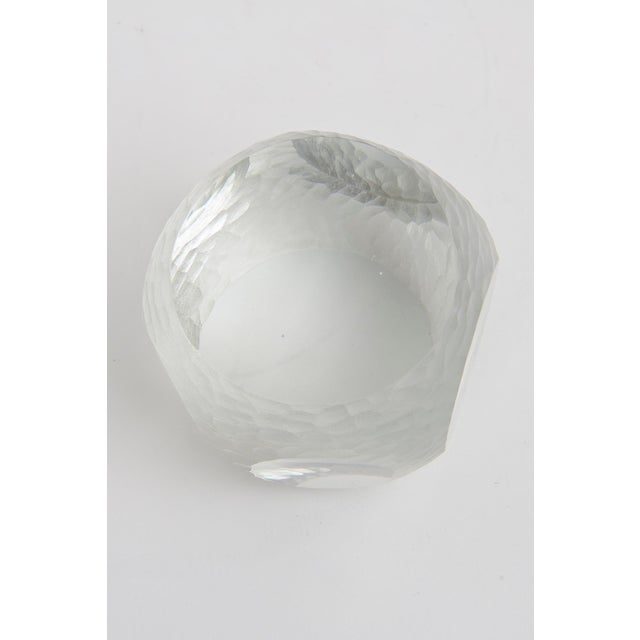 Vintage Czech Signed Battuto Glass Paperweight Sculpture 1980's For Sale - Image 10 of 16