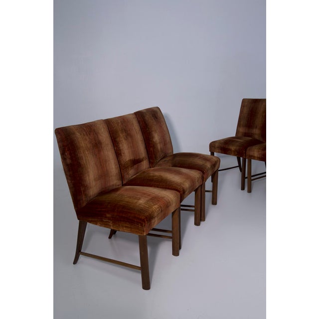 Paolo Buffa Chairs with Original Velvet Fabric by Paolo Buffa, 1950s, Set of 6 For Sale - Image 4 of 10