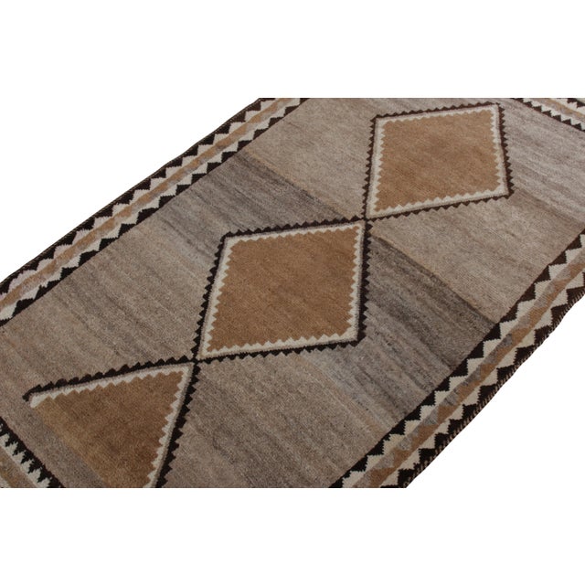 Tribal Hand-Knotted Vintage Gabbeh Rug - Mid-Century Medallion Style Persian Rug Design For Sale - Image 3 of 6