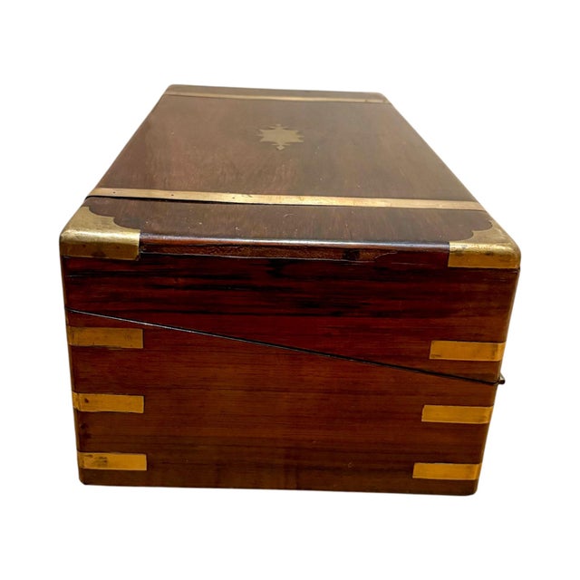 Brown Large Victorian Mahogany Writing Slope For Sale - Image 8 of 18