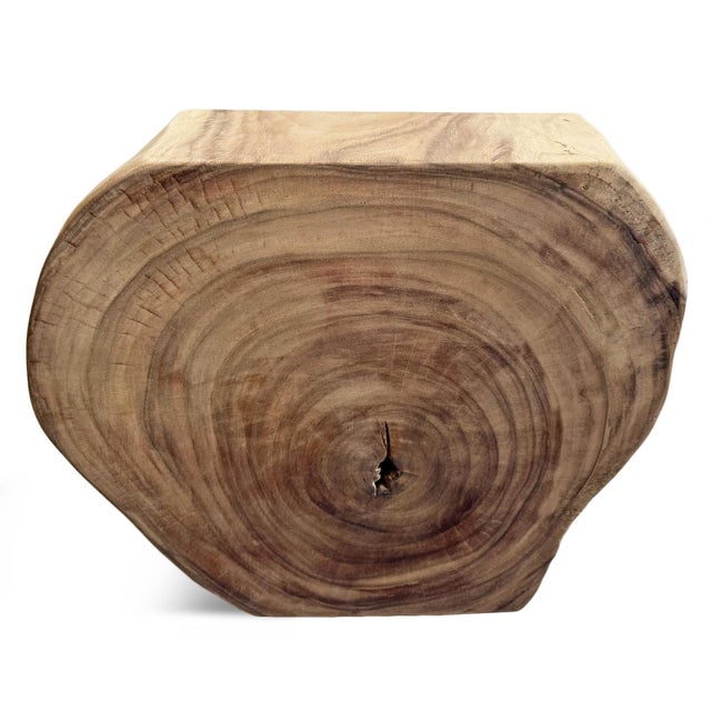 Tan Vintage Organic Monkey Pod Side Table For Sale - Image 8 of 8