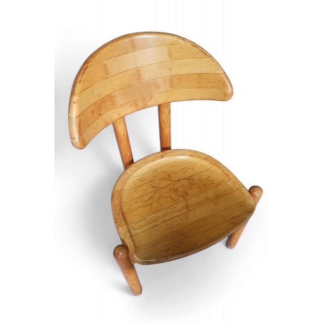 Logohuman 4 x chair / made in solid maple by Ansager Møbler / marked. Width 53 Depth 50 Height 86 Seat height. This piece...