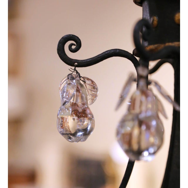 Glass Early 20th C. French Louis XV Iron Chandelier With Gilt and Crystal Pendants For Sale - Image 7 of 11
