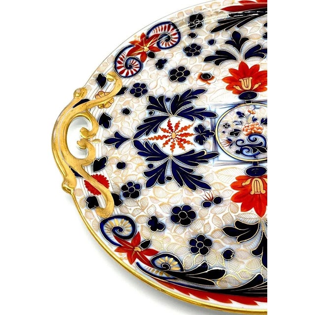 Ceramic 19th Century Fischer & Mieg Pirkenhammer Porcelain 'Imari' Pattern Round Handled Platter For Sale - Image 7 of 11