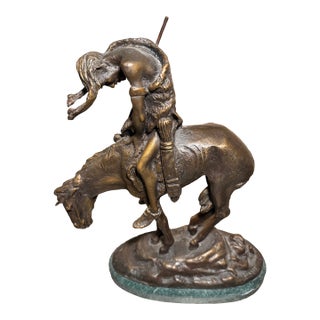 1980s Bronze ‘End of the Trail’ Sculpture, Styled After Fraser.” For Sale