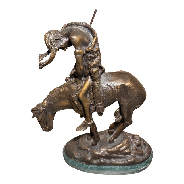 1980s Bronze ‘End of the Trail’ Sculpture, Styled After Fraser.” For Sale