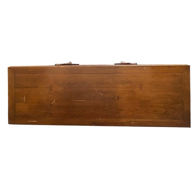 Brown 1970s Mid-Century Chest of Drawers With a Faux Buckle Front For Sale - Image 8 of 10