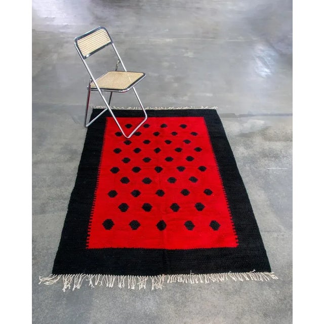Textile Mid-Century Modern Hand-Woven Kilim Rug, Former Yugoslavia, 1960s For Sale - Image 7 of 8
