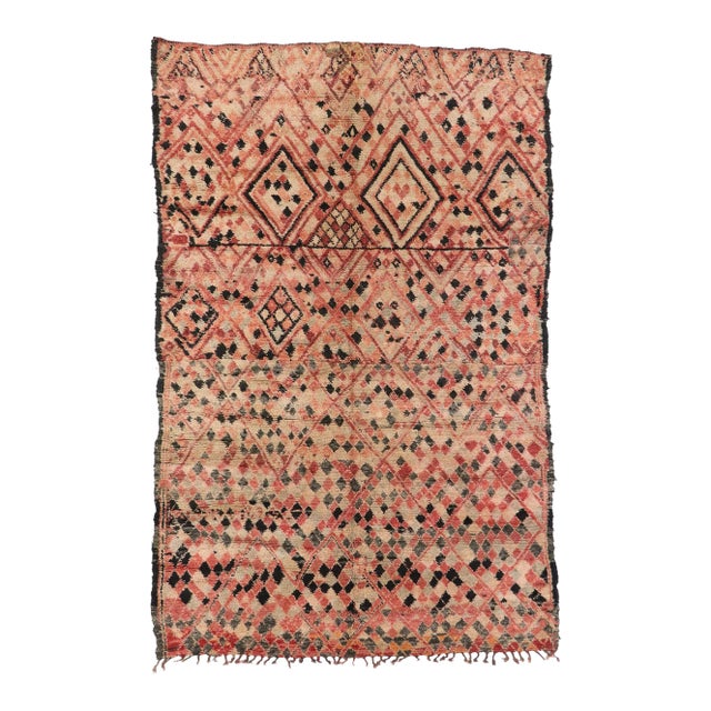 Vintage Berber Moroccan Boujad Rug - 06'08 X 10'05 For Sale