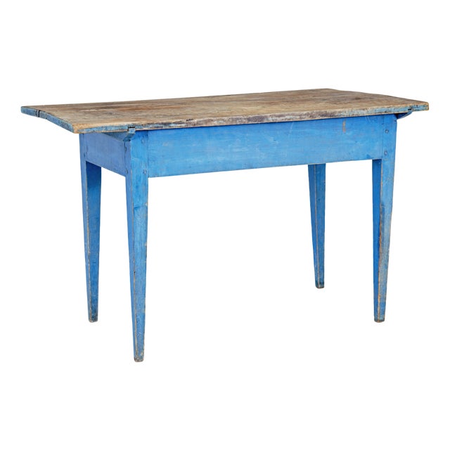 Rustic Painted Pine Side Table, 1860s For Sale