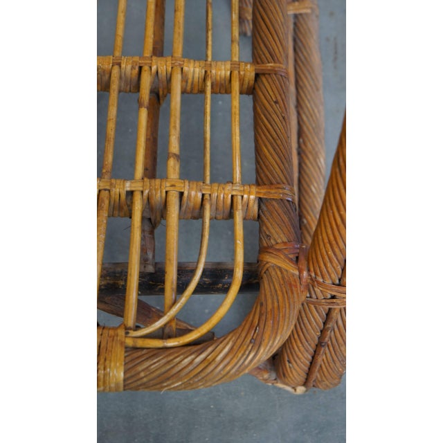 Vintage French Rattan Armchair, 1950s For Sale - Image 12 of 15