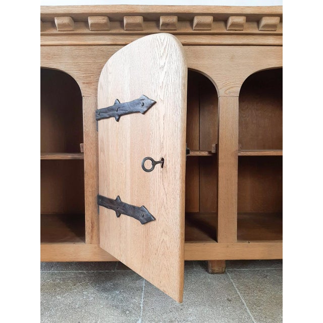 Spanish Oak Credenza, 1940s For Sale - Image 10 of 14