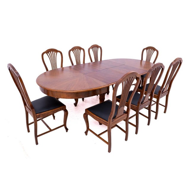Large 19th Century Extendable Table with Chairs, France, 1890, Set of 9 For Sale - Image 12 of 18
