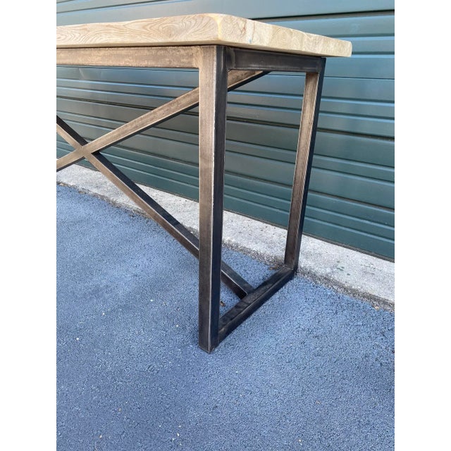 Slate Gray Timothy Oulton Old Wood & Metal Console For Sale - Image 8 of 12