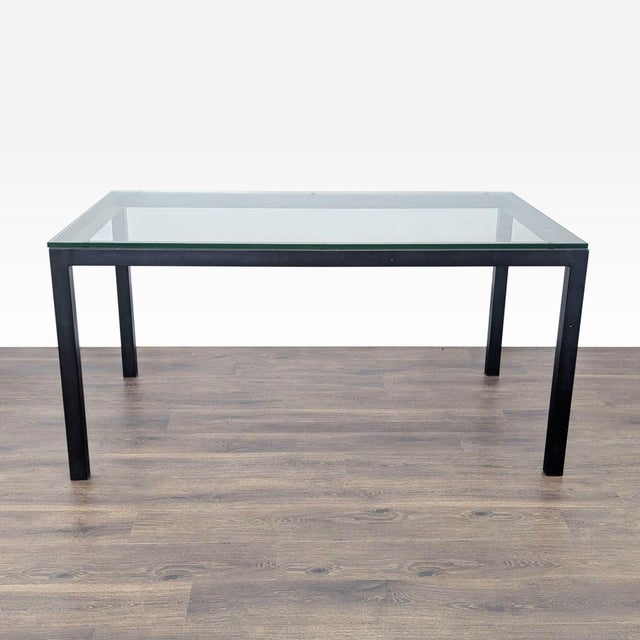 Powder coated steel base. Brand: Crate & Barrel. Dimensions (in): 60W x 36D x 29H.