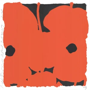 2007 Donald Sultan 'Red Poppies I' Contemporary Orange,Red Usa Serigraph