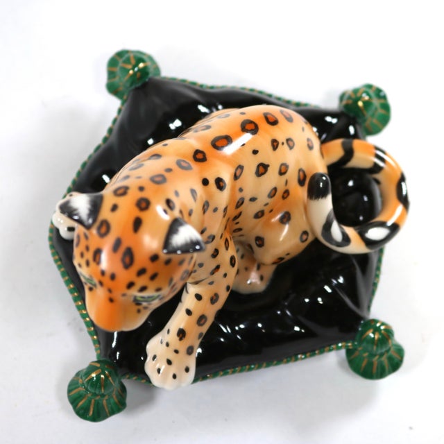1990s Lynn Chase Porcelain Leopard Figurine For Sale In Cincinnati - Image 6 of 9