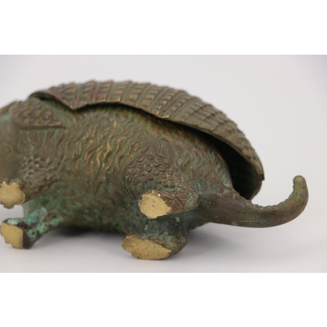 19th Century Victorian Bronze Armadillo Inkwell For Sale - Image 11 of 15