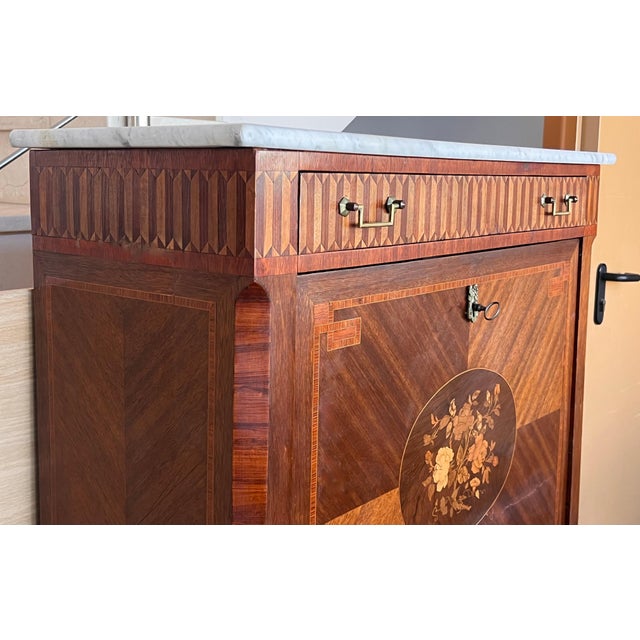 Brown 19th Century Empire Drop-Front Oak Secretary Desk or Abattant, Chest France For Sale - Image 8 of 18