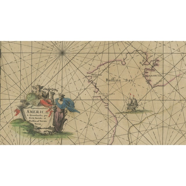 17th Century Sea Chart of Hudson Bay, Baffin Bay and Greenland by Frederick de Wit, 1690 For Sale - Image 5 of 8