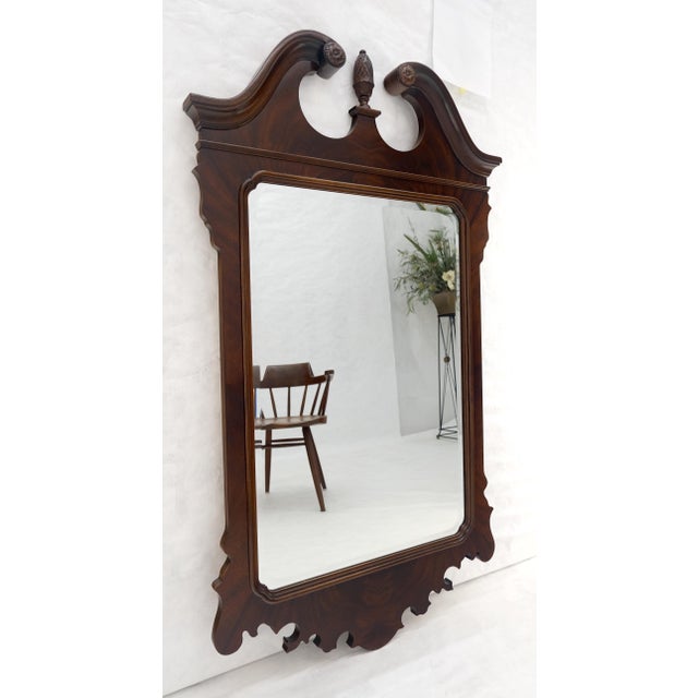 Fine Flame Mahogany Chippendale Style Wall Mirror by Drexel MINT For Sale - Image 6 of 11
