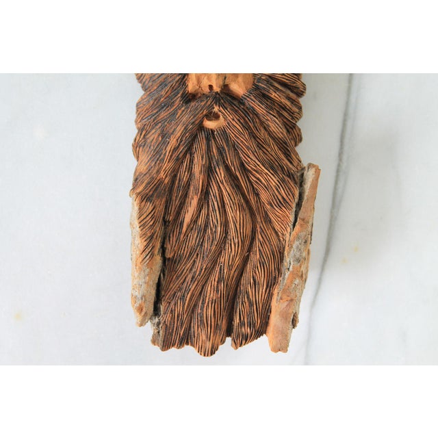 Vintage Hand Carved Folk Art "Old Man of the Woods" Wall Hanging For Sale In Milwaukee - Image 6 of 8