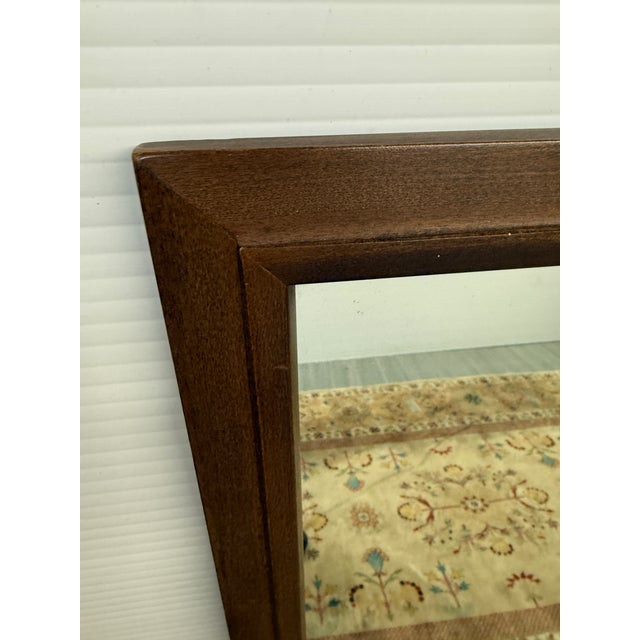 Transitional Walnut Wood Wall Mirror For Sale - Image 11 of 12