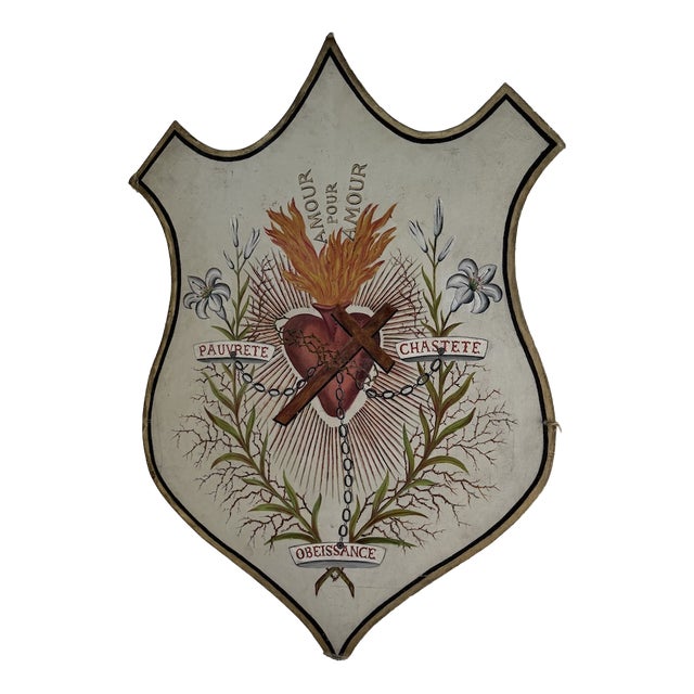 Large Sacred Heart Church Coat of Arms, 1960s For Sale