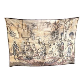 Large Woven Arabian Street Scene Tapestry For Sale