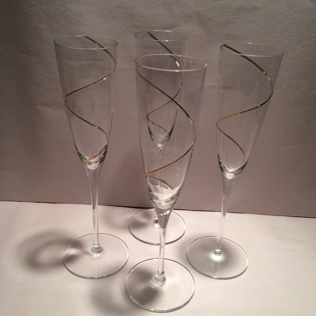 Vintage Gold Swirl Champagne Flutes Set of 4 Chairish