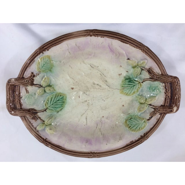 French Country Small Oval French Faience Dish For Sale - Image 3 of 3