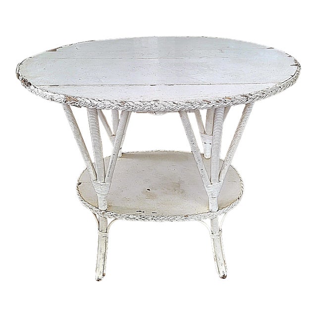 19th Century American Antique Wicker Accent Table Chairish