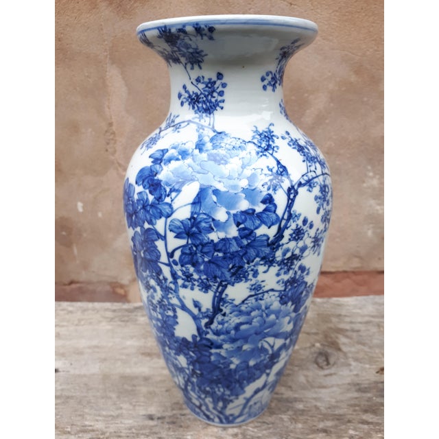 Japanese Blue and White Porcelain Vase, Japan For Sale - Image 14 of 14