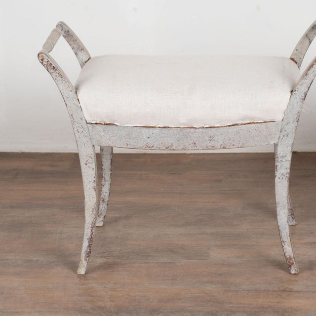 Early 20th Century Pair, Early 20th Century Swedish Gray Gustavian Tabouret Stools For Sale - Image 5 of 15