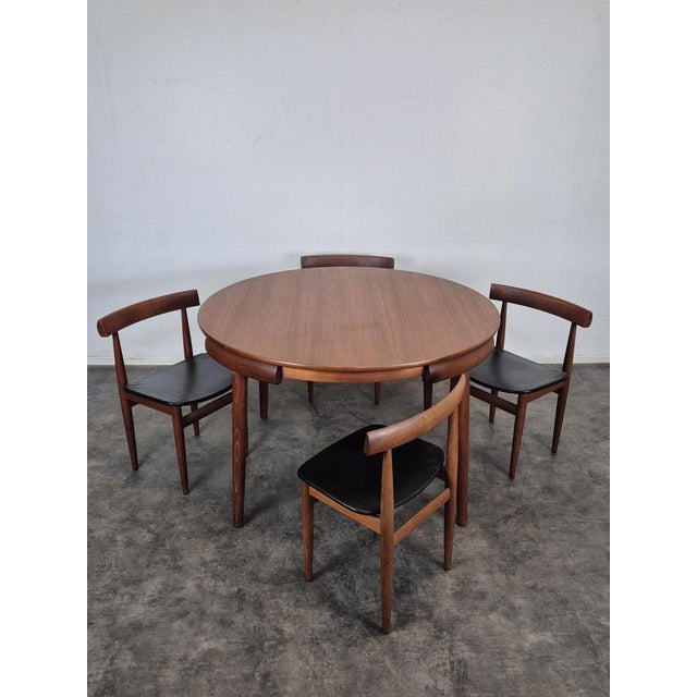 Vintage Teak Table and Chairs by Hans Olsen for Frem Rojle, 1960s, Set of 4, in Very Good conditions. Designed 1960 to 1969