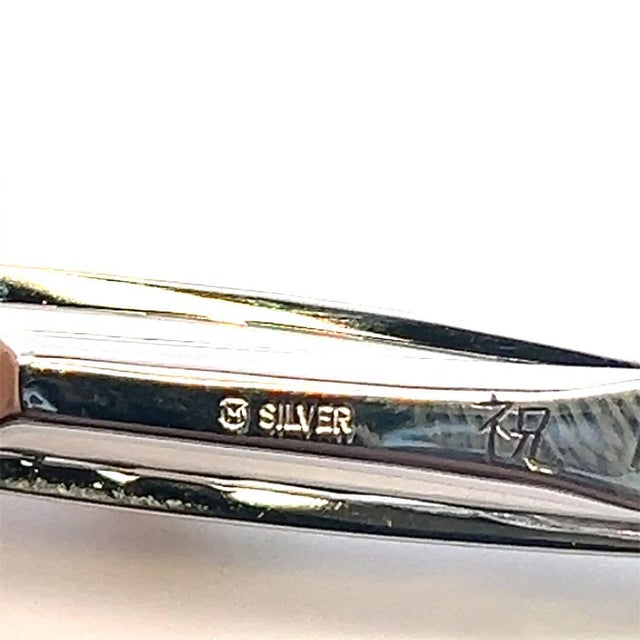 1990s 1990s Mikimoto Estate Tie Bar Sterling Silver 6.35 mm For Sale - Image 5 of 7