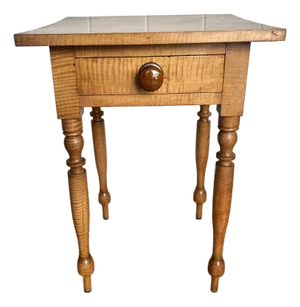 New England Sheraton Tiger Maple Side/Drink Table