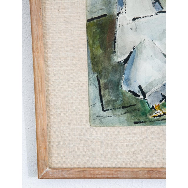 Paper Mid Century Modern Watercolor George Constant Chickens Signed Painting Original For Sale - Image 7 of 12