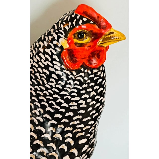 Vintage Zaccagnini Terra Cotta Italy Rooster Hen Figurines a Pair For Sale - Image 4 of 12