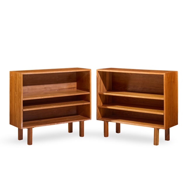 Mid-Century Modern Jens Risom Mid Century Walnut Book Case - Pair For Sale - Image 3 of 10
