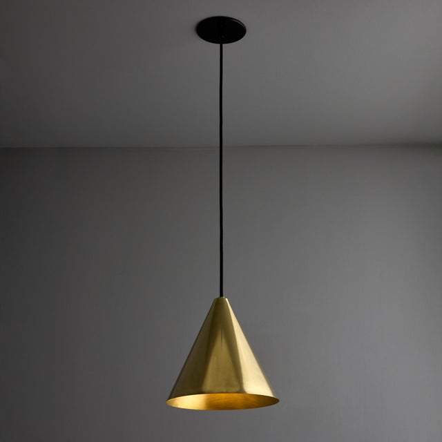 Hans-Agne Jakobsson Polished Brass 'Tratten' Pendant For Sale In Los Angeles - Image 6 of 11