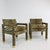Milo Baughman Leopard Parsons Chairs With Brass Sabots, Custom - A Pair For Sale - Image 4 of 12