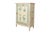 A Jim Peed for Romweber botanical painted "Flora" style cabinet. Made of knotty pine, with flowers depicted on the sides...