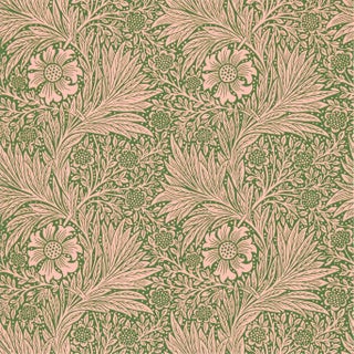 Morris & Co Marigold Wallpaper in Pink/Olive For Sale